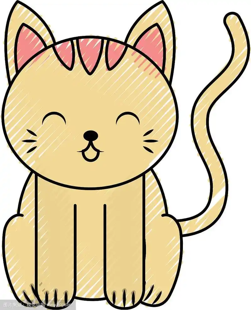 可爱的涂鸦猫卡通