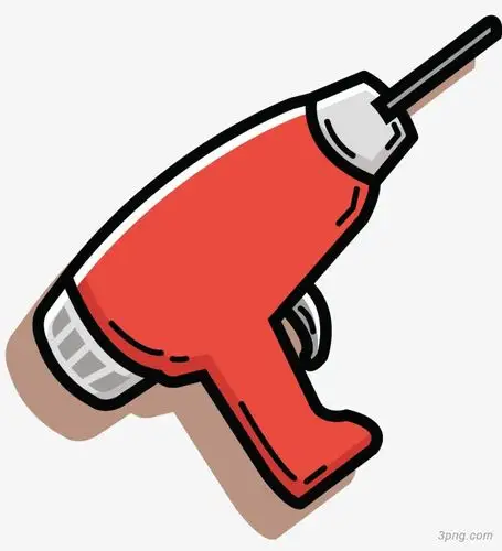 电钻卡通风格矢量工具