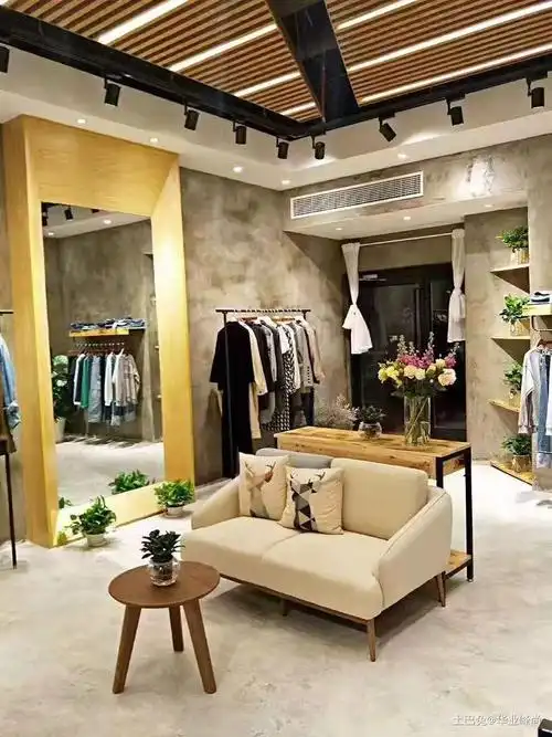 30平北欧清新小工装女装店客厅北欧极简客厅设计图片赏析