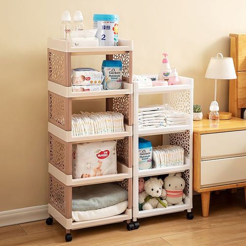 婴儿新生儿用品置物架小推车多功能卧室零食奶粉罐收纳架可移动