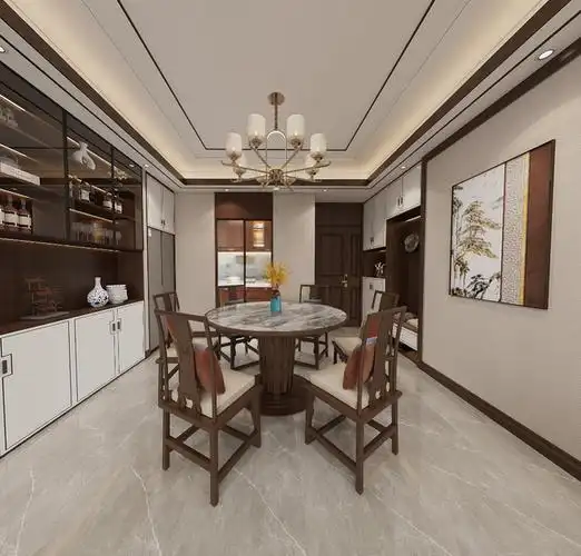 新中式风格是在中式风格上的一种创新简化,兼具现代跟中式的一些特点