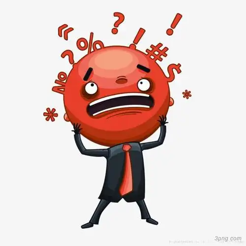 烦恼的卡通小人png素材透明免抠图片-卡通手绘