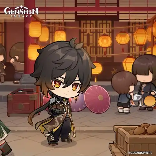 [插画搬运] 推上的官方钟离q版生贺图 nga玩家社区