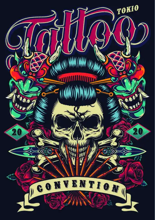 复古纹身节海报 模板免费下载_eps格式_596像素_编号43235035-千图网
