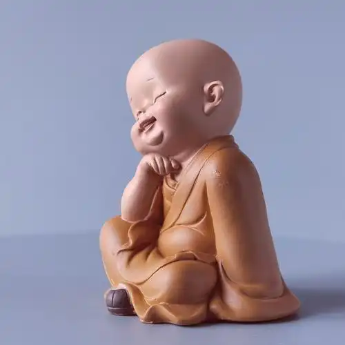 迷你小佛像一休慧能小和尚摆件禅意古风茶台办公桌装饰品日式沙弥