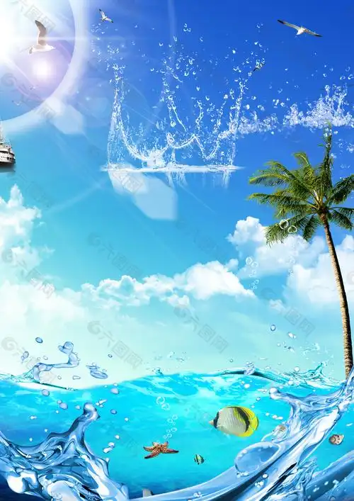 夏季促销海报背景素材