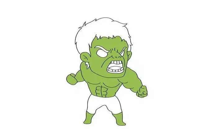 原创作品 - 站酷卡通绿巨人简笔画超可爱简单卡通q版绿巨人简杯画