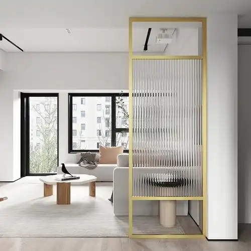 古达定制屏风隔断墙客厅卫生间玄关办公室长虹玻璃铁艺不锈钢现代轻奢