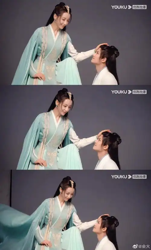 迪丽热巴任嘉伦摸头托脸杀##迪丽热巴任嘉伦拍海报都带着角色性格