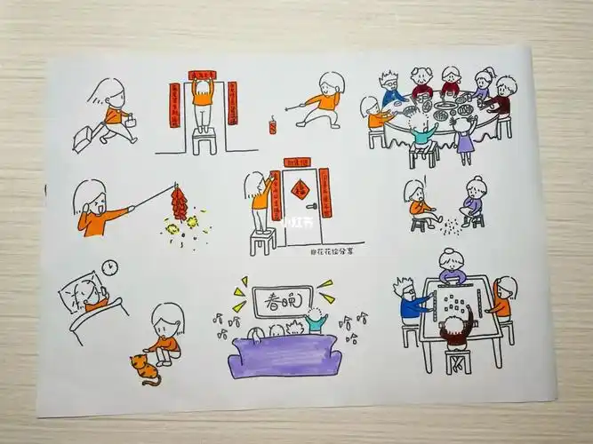 新年元素手帐简笔画