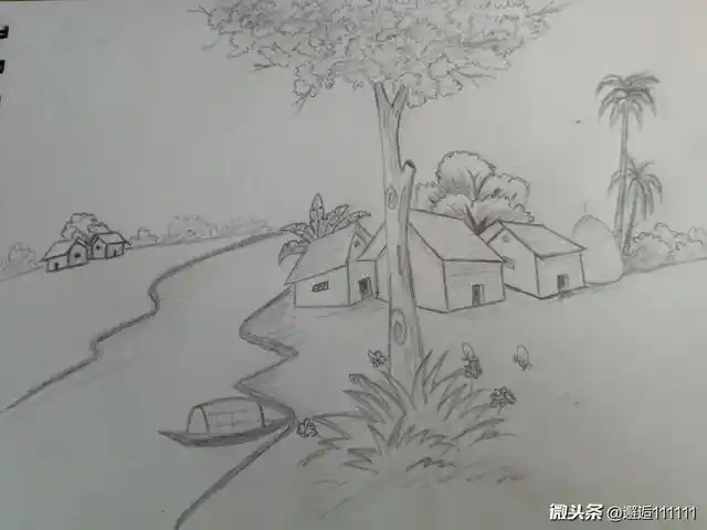 铅笔描绘出的风景画,就是一幅有意境的美好天地!