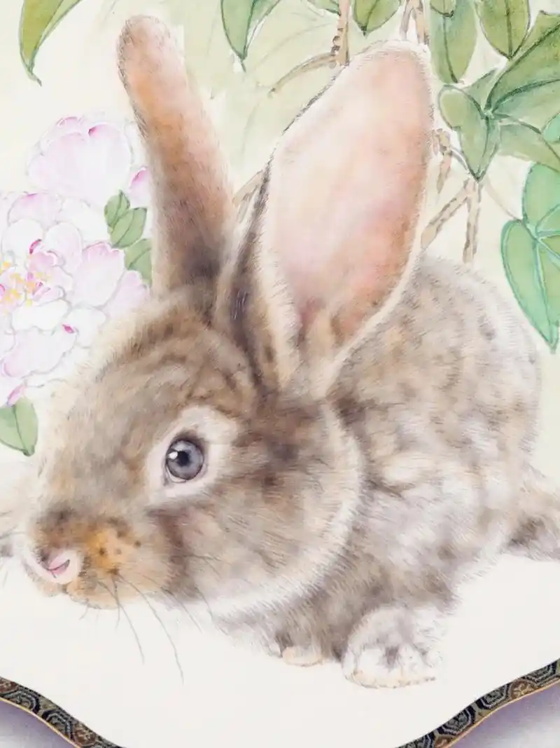 呆萌小兔一枚.#工笔画 #萌宠定制 #治愈画风 #原创绘画作 - 抖音