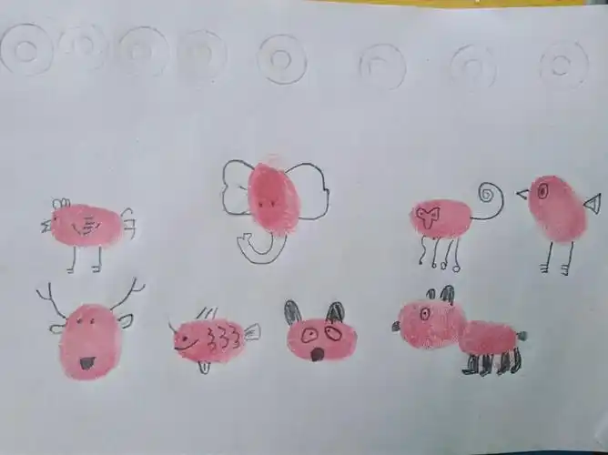 童年里的涂鸦——手指印泥画