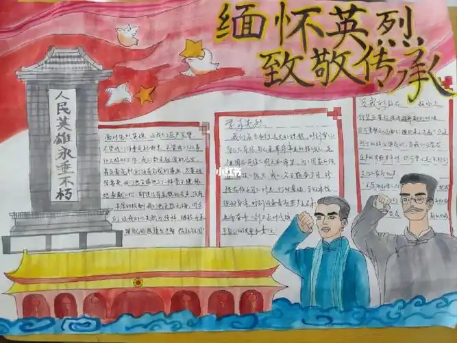缅怀英烈 致敬传承 手抄报