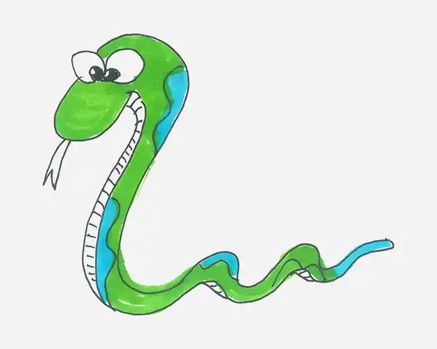 小蛇简笔画可爱简单步骤大全_幼儿园蛇的简笔画图片大全