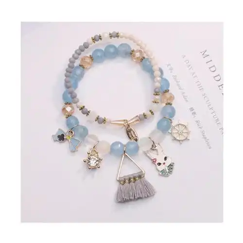 儿童手链小学生手链女公主可爱闺蜜手链新款少女心梦幻可爱女童粉色