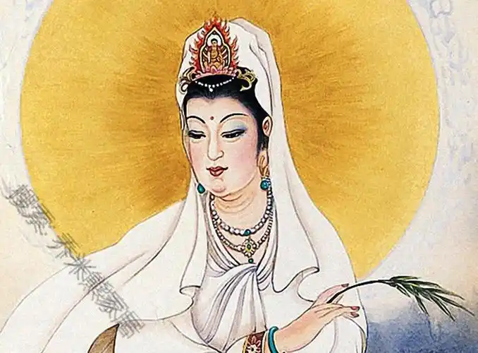 南海白衣杨柳观音大士净瓶施药观世音菩萨画像结缘卷轴挂画图杨柳观音