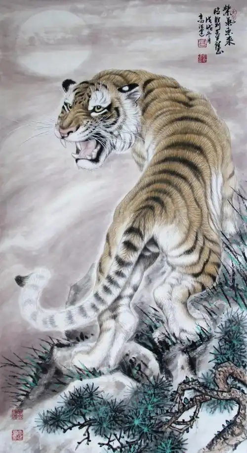 艺术中国中国画虎十大名家高洪建虎画价值品鉴