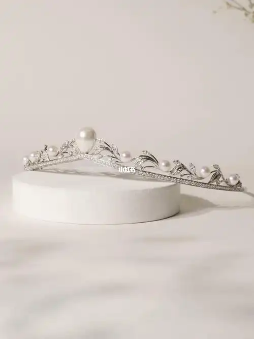 婚礼奢华珍珠皇冠圆一个公主梦