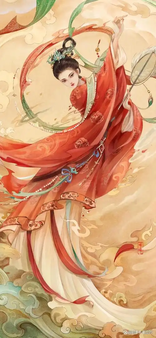 古风美人唯美系壁纸 长裙摇曳暗生姿