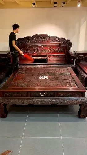 大红酸枝新款孔雀08沙发_沙发_家具_红木家具_家居家装_家具