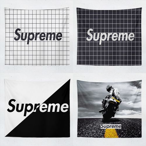 潮牌supreme挂布ins背景墙布北欧简约房间床头装饰布网红直播挂毯