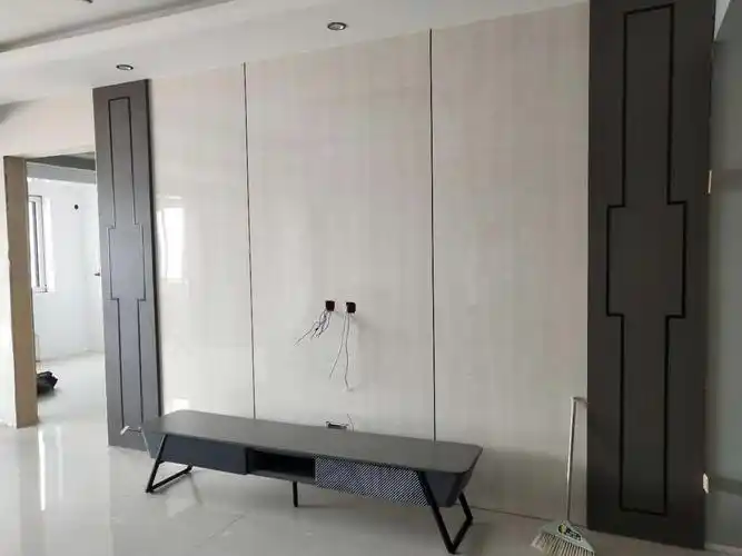 木饰面电视墙.整体墙面.效果图