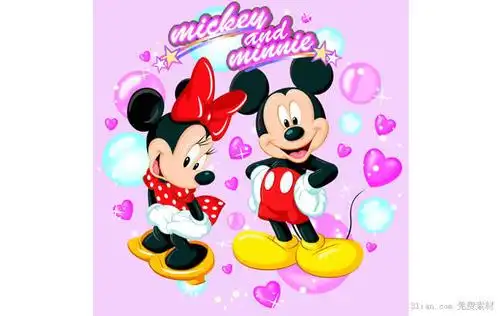 卡通米奇米妮psd分层素材 #采集大赛