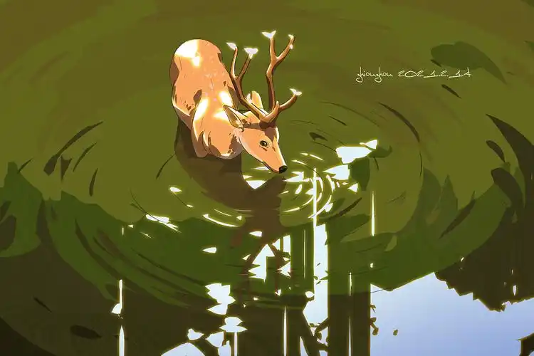 鹿|插画|创作习作|吱哦周_原创作品-站酷(zcool)