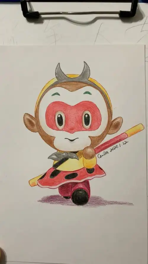 孙悟空 彩色铅笔手绘