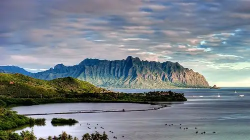 heeia鱼塘和kualoa-自然风光高清壁纸 当前壁纸尺寸: 1920 x 100