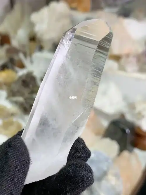 天然雪宝顶扁平白水晶原石单尖柱链接可拍