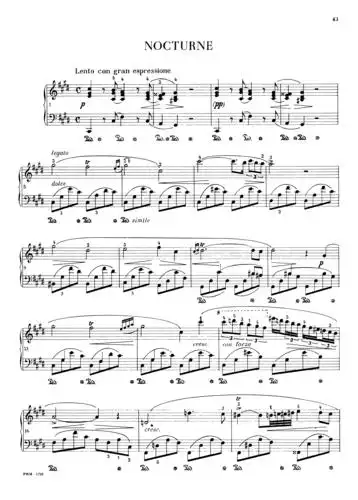 nocturnes肖邦夜曲钢琴谱_c调独奏谱_肖邦_钢琴独奏视频_原版钢琴谱