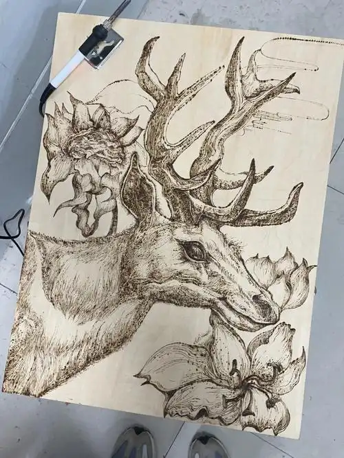 线描写生麋鹿美术老师练习