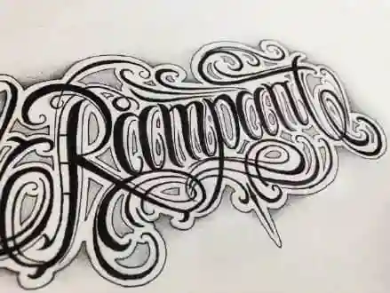 九素刺青纹身手稿第1期:27张漂亮的英文花体字手稿图案素材