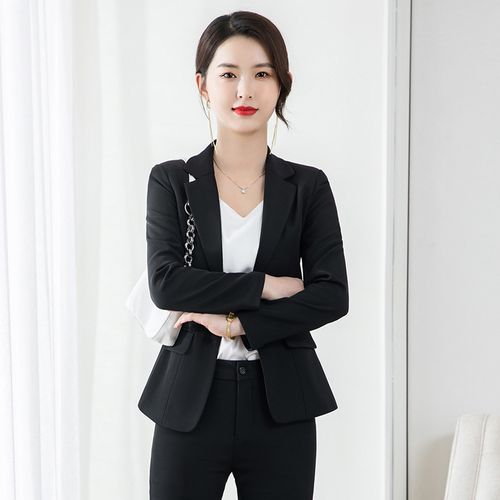 休闲西装套装女教师正装上班面试工装时尚西装职业装珠宝店工作服