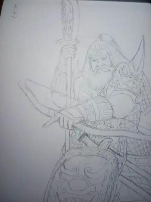 三国黄忠的简笔画