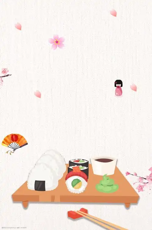 简约日本美食寿司高清背景