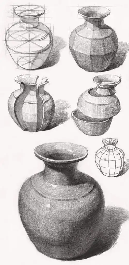 素描陶罐的画法,不看会后悔的!_罐子