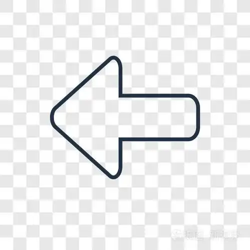 潮流设计风格的左向图标.左方向图标隔离在透明背景上.