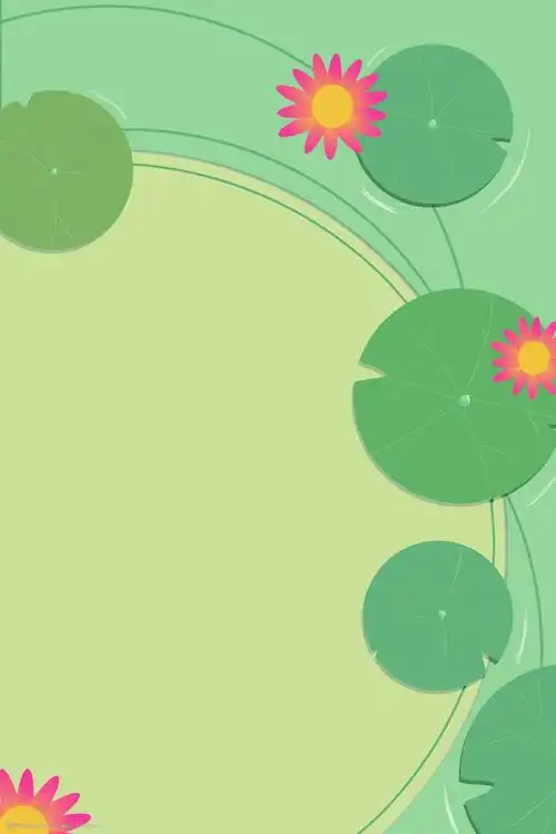 荷花绿色简约风海报banner背景