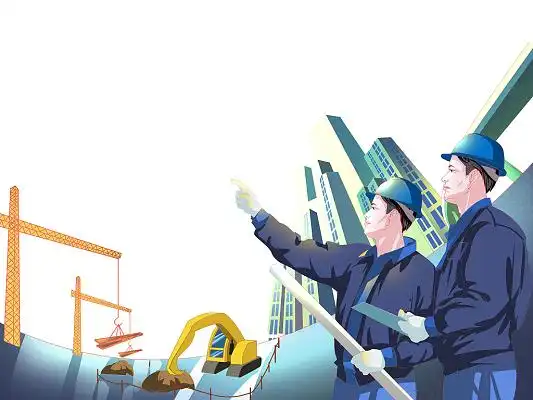 彩色卡通手绘安全生产月包工头工人元素png素材