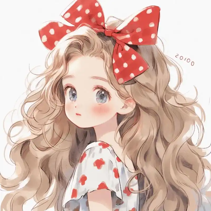 蝴蝶结女孩头像,太好看啦[心]#头像