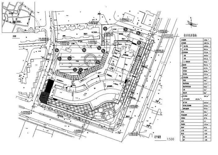 现代高层商住楼建筑设计总平面图