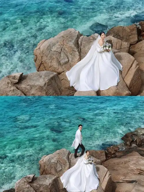 三亚婚纱照客片分享治愈系的海边婚纱照
