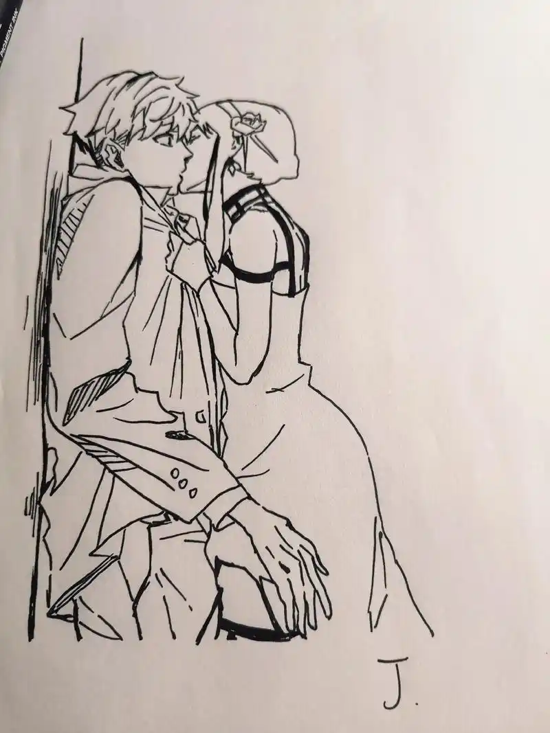 kiss kiss#间谍过家家 #画画 #动漫 #临摹  - 抖音