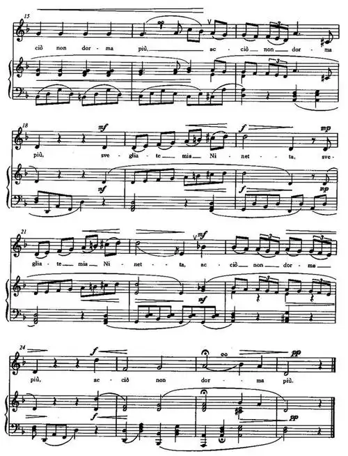 《尼娜》的五线谱或简谱(带意大利歌词,不要中文歌词)