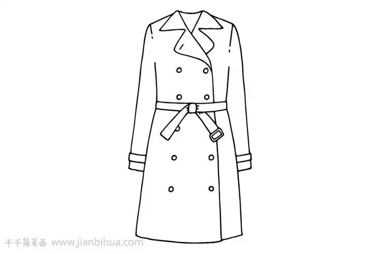 教你画长款风衣简笔画图片