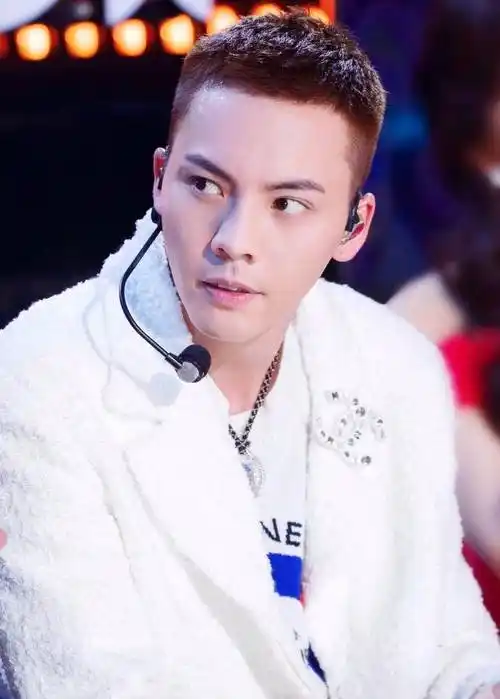 陈伟霆的头发不厚不硬,超短发更容易打出个性造型.