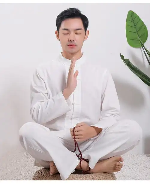 佛系棉麻禅修服男中国风禅意瑜伽服禅服男套装居士打坐衣服两件套